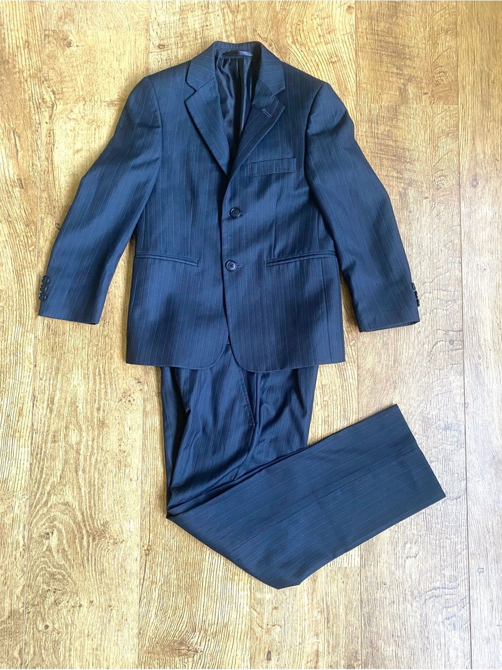 Classic Boys' Navy Pinstripe Suit Jacket & Trousers